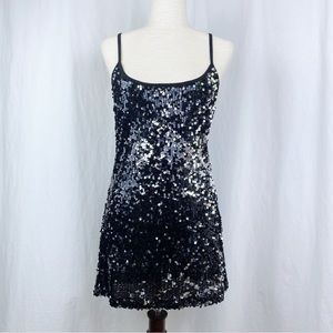 H&M Black Sequin Mini Dress